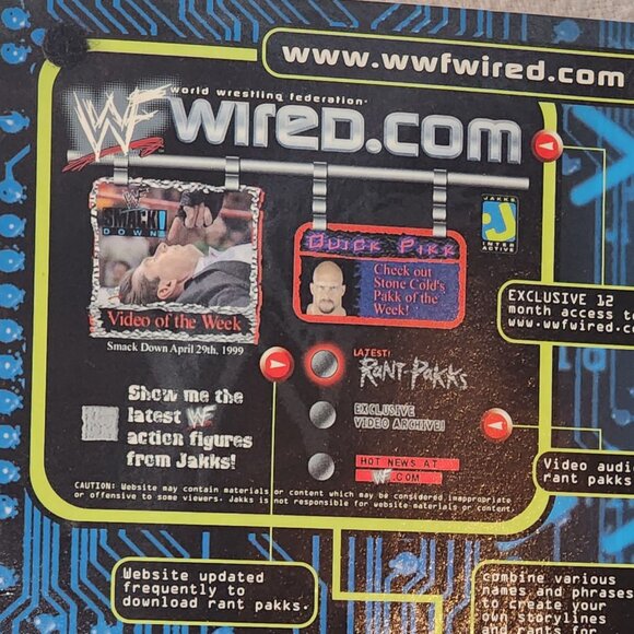 Jakks Pacific Vtg Titan Sports WWF Stone Cold Internet-Active Electronic Figure - Picture 5 of 16